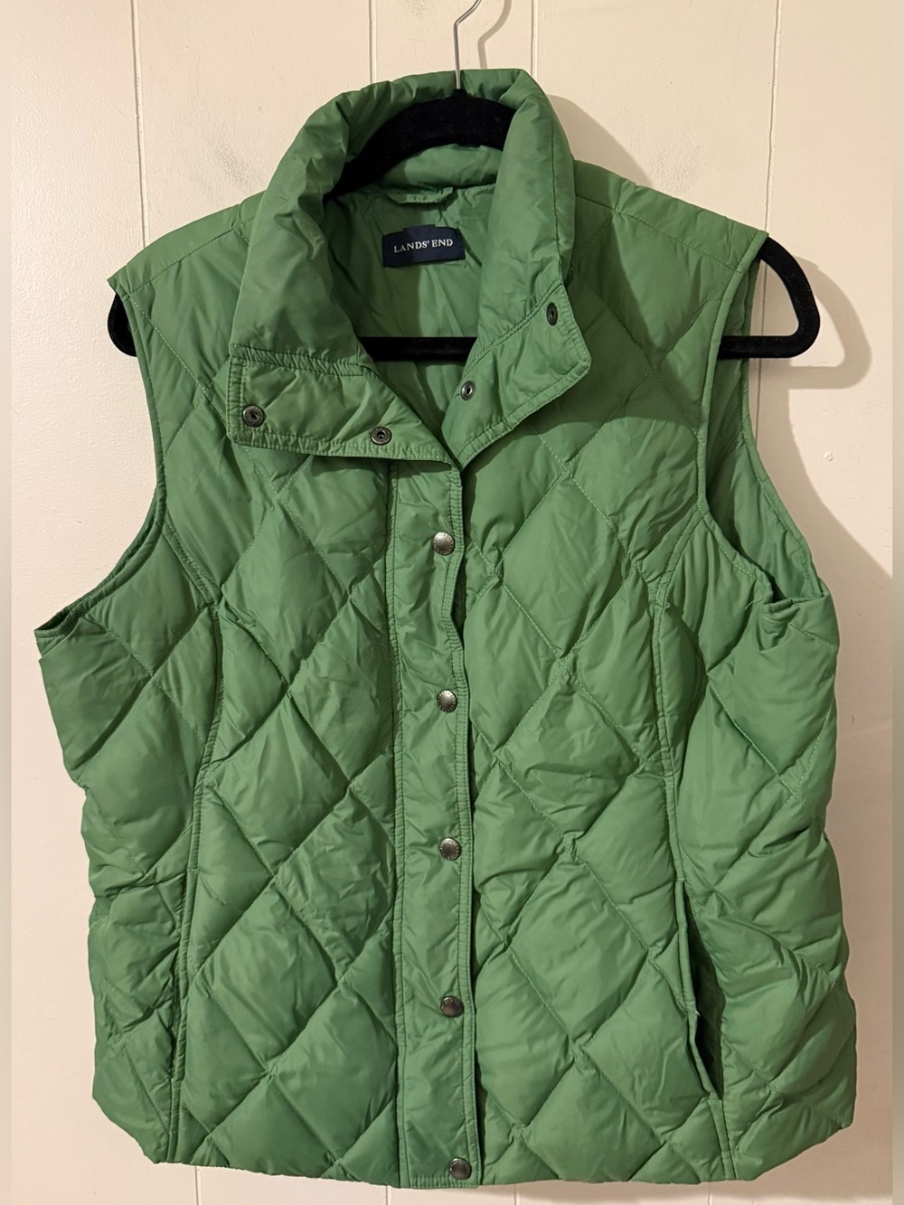 Lands End Green Puffer Vest, Size L